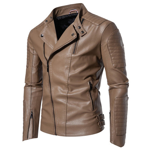 Herren Modische Bikerjacke aus Kunstleder Shop Nory