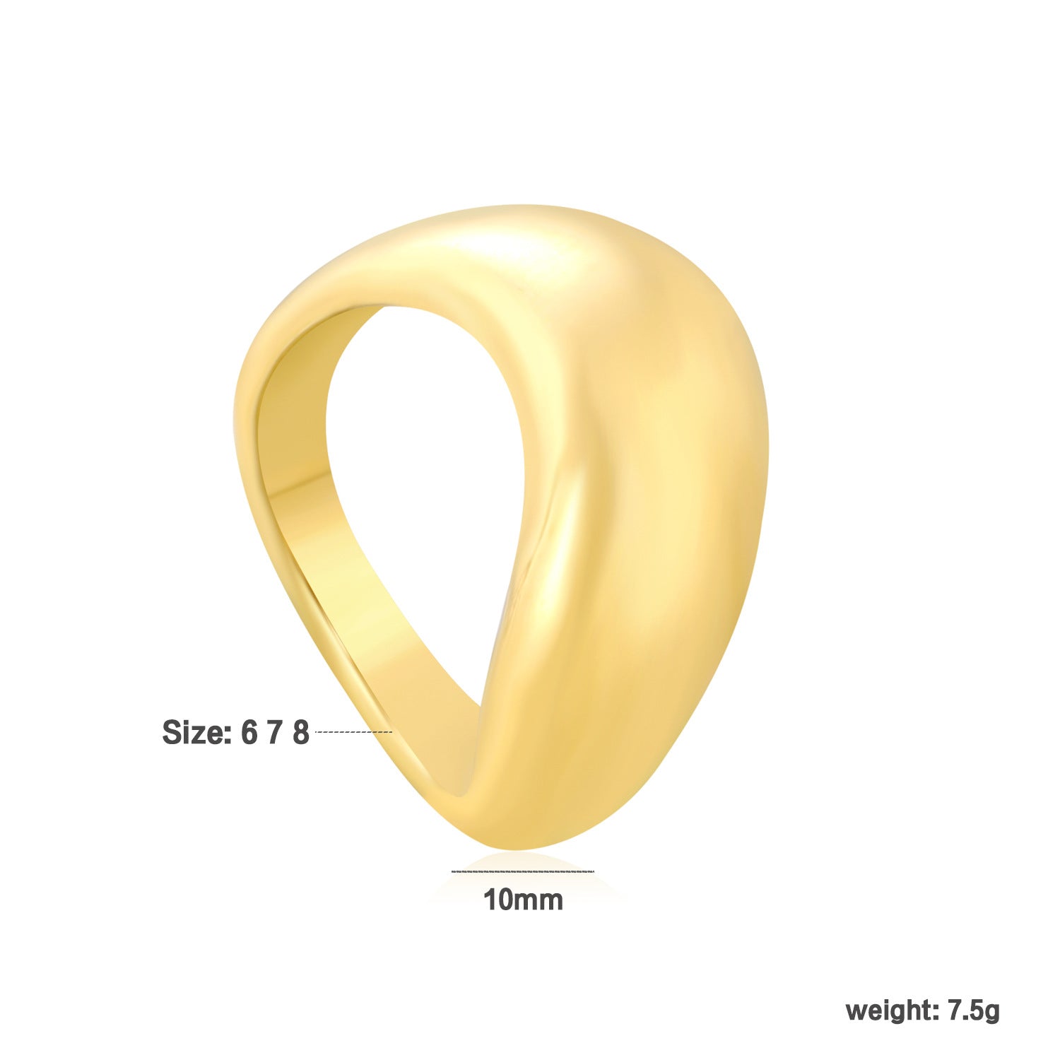 Damen moderner, geschwungener Ring aus hochwertigem Edelstahl Shop Nory