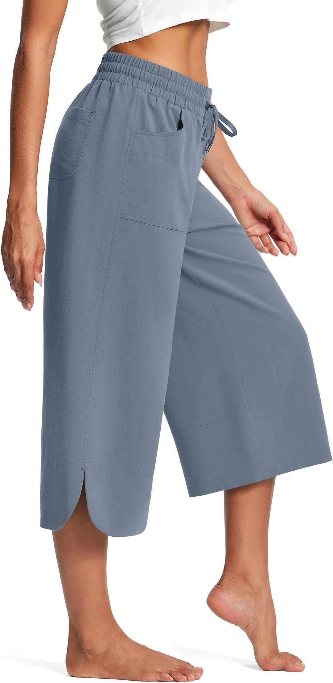 Damen bequeme Culotte mit elastischem Bund und praktischen Taschen