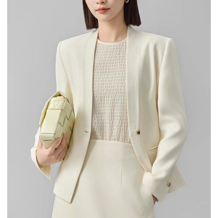 Damen Figurbetonter Ein-Knopf-Blazer mit minimalistischer V-Front und Einschubtaschen Shop Nory