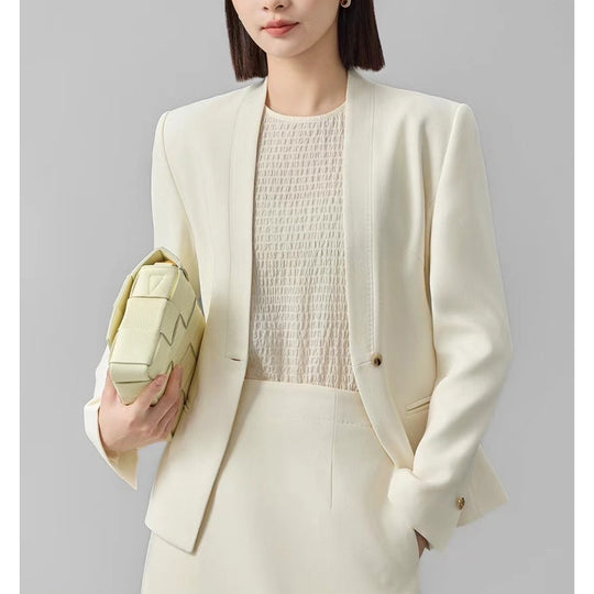 Damen Figurbetonter Ein-Knopf-Blazer mit minimalistischer V-Front und Einschubtaschen Shop Nory