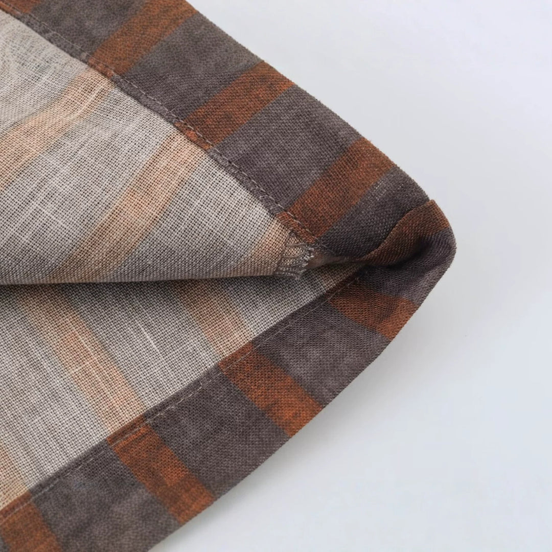 Damen Gestreifter Leinen-Kimono mit Bindegürtel Shop Nory