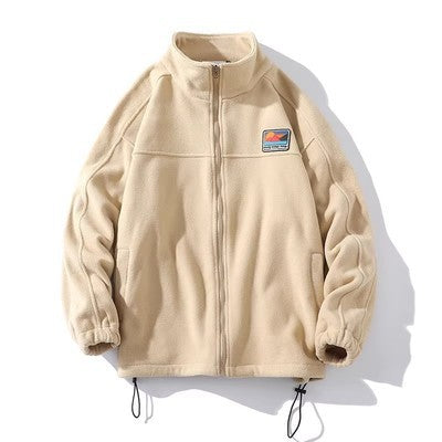 Herren Fleecejacke mit hohem Kragen und praktischen Taschen