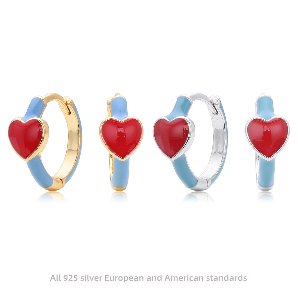 Damen Creolenohrringe mit herzförmigem Anhänger aus hochwertigem 925 Sterling Silber Shop Nory
