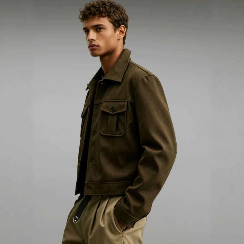 Herren Modische Kurzjacke mit großen Taschen