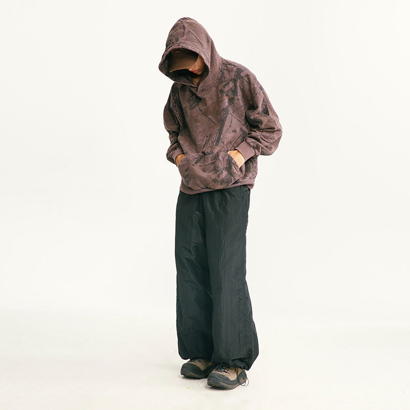 Herren Locker geschnittene Ripstop-Freizeithose mit Camouflage-Muster und elastischem Kordelbund Shop Nory
