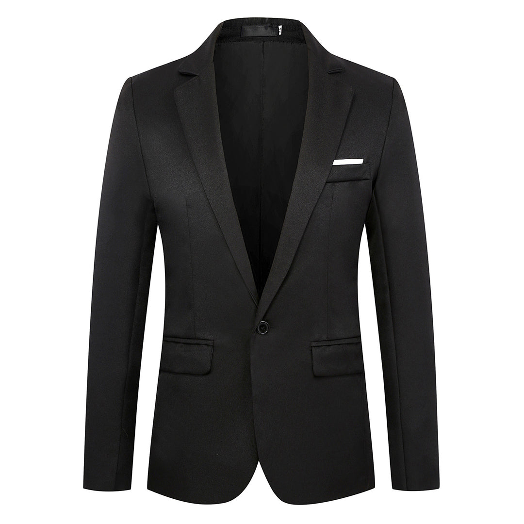 Herren tailliertes Satin-Sakko mit schmaler Silhouette, Notch-Revers und dekorativer Brustpaspel Shop Nory