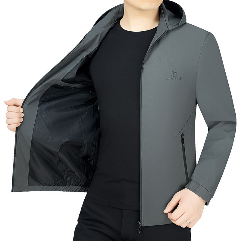 Herren Kapuzen-Softshelljacke mit wind- und wasserabweisender Membran und Reißverschlusstaschen Shop Nory