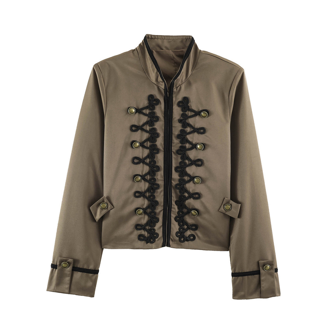 Damen Cropped Jacke im Matrosen‑Militär‑Mix mit Zierkordeln und Messingknöpfen Shop Nory