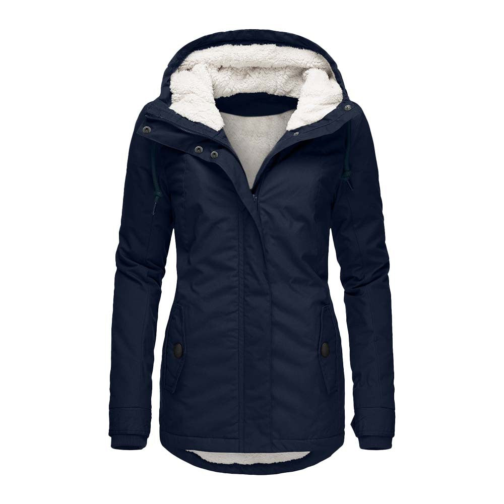 Damen Parka mit Teddyfutter, Kapuze und taillierter Silhouette Shop Nory