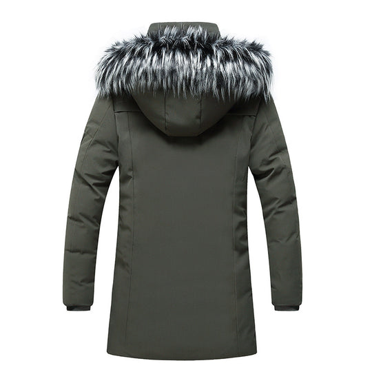 Herren Parka mit Kunstfellkapuze und thermischer Isolierung sowie Multifunktions-Taschen Shop Nory
