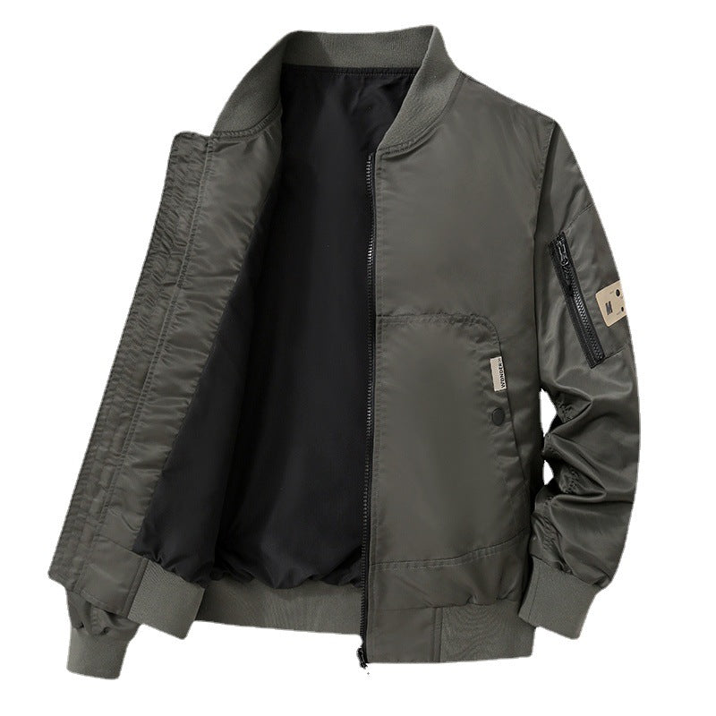 Herren Leichte Bomberjacke aus Nylon mit Ärmeltasche und gerippten Bündchen Shop Nory