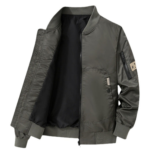 Herren Leichte Bomberjacke aus Nylon mit Ärmeltasche und gerippten Bündchen Shop Nory