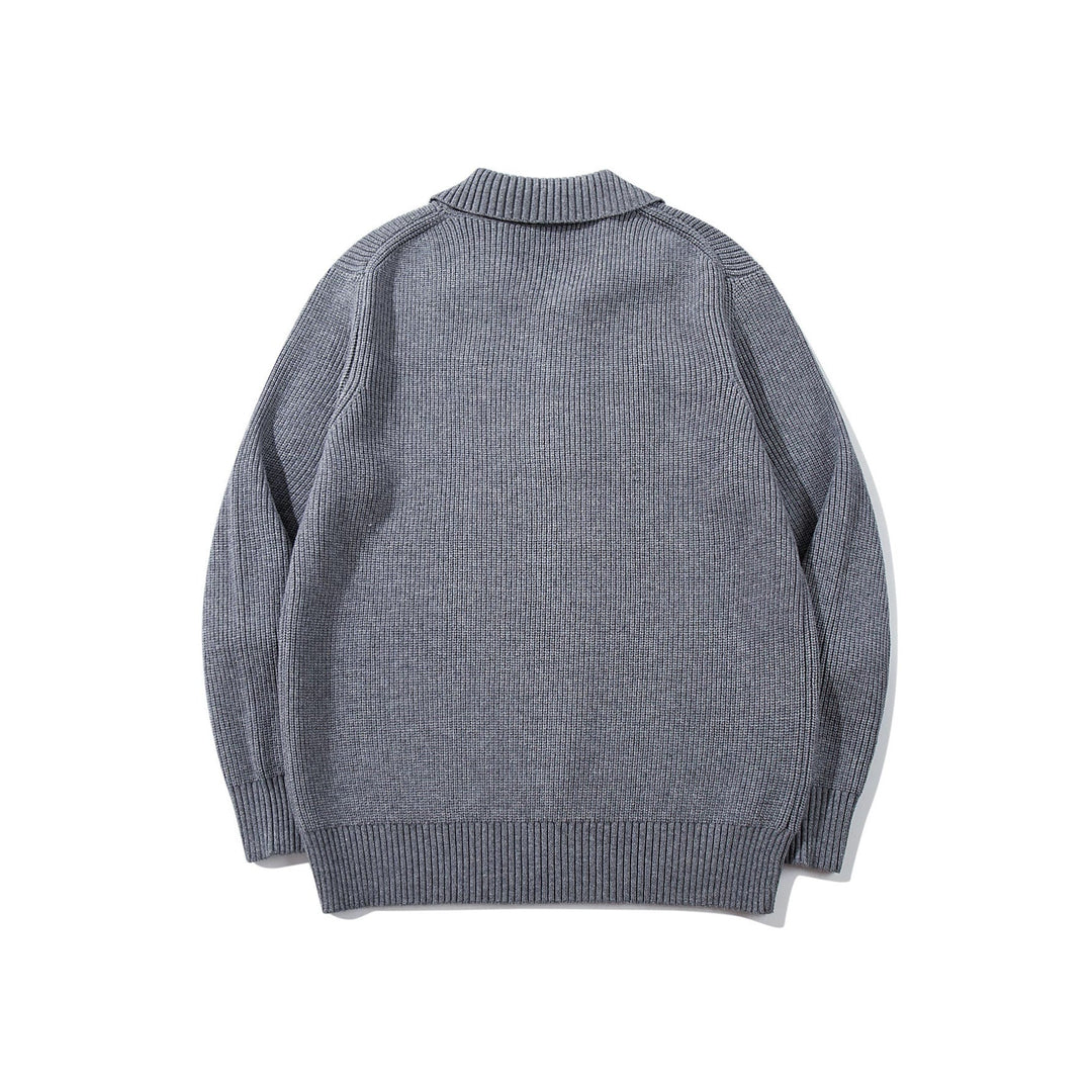 Herren Gerippter Polokragenpullover mit dreifacher Knopfleiste und Relaxed-Fit Shop Nory