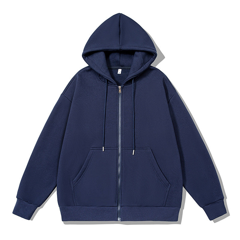 Unisex oversized Kapuzenjacke mit ausladendem Schulterschnitt, durchgehendem Reißverschluss und French-Terry Shop Nory
