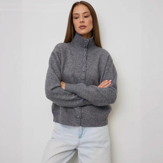 Damen Eleganter Pullover mit Knopfleiste Shop Nory