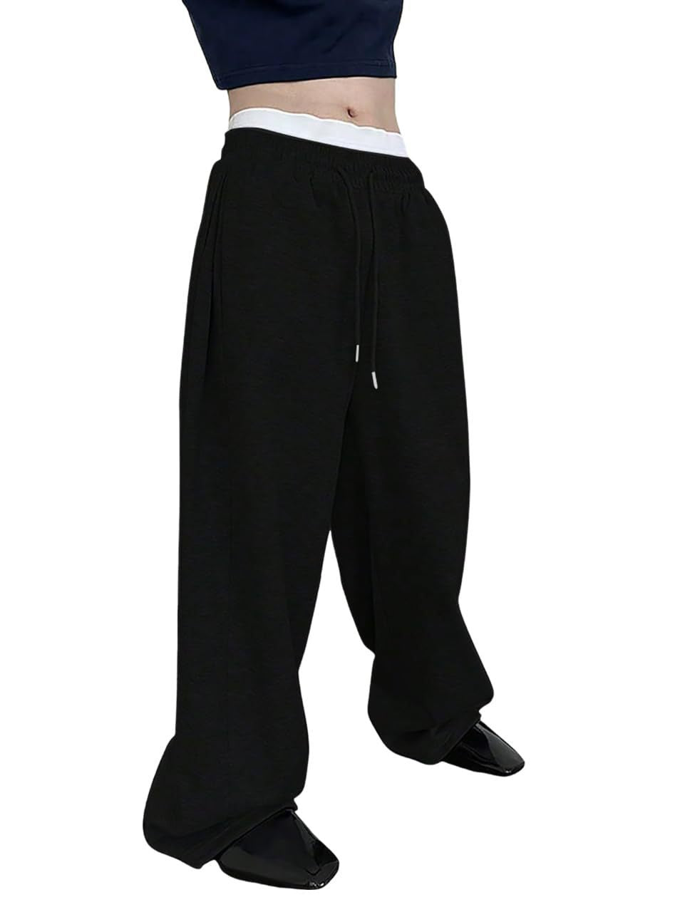 Unisex weite Sweatpants mit elastischem Bund, breitem Bein, Kordelzug und verdeckten Seitentaschen Shop Nory