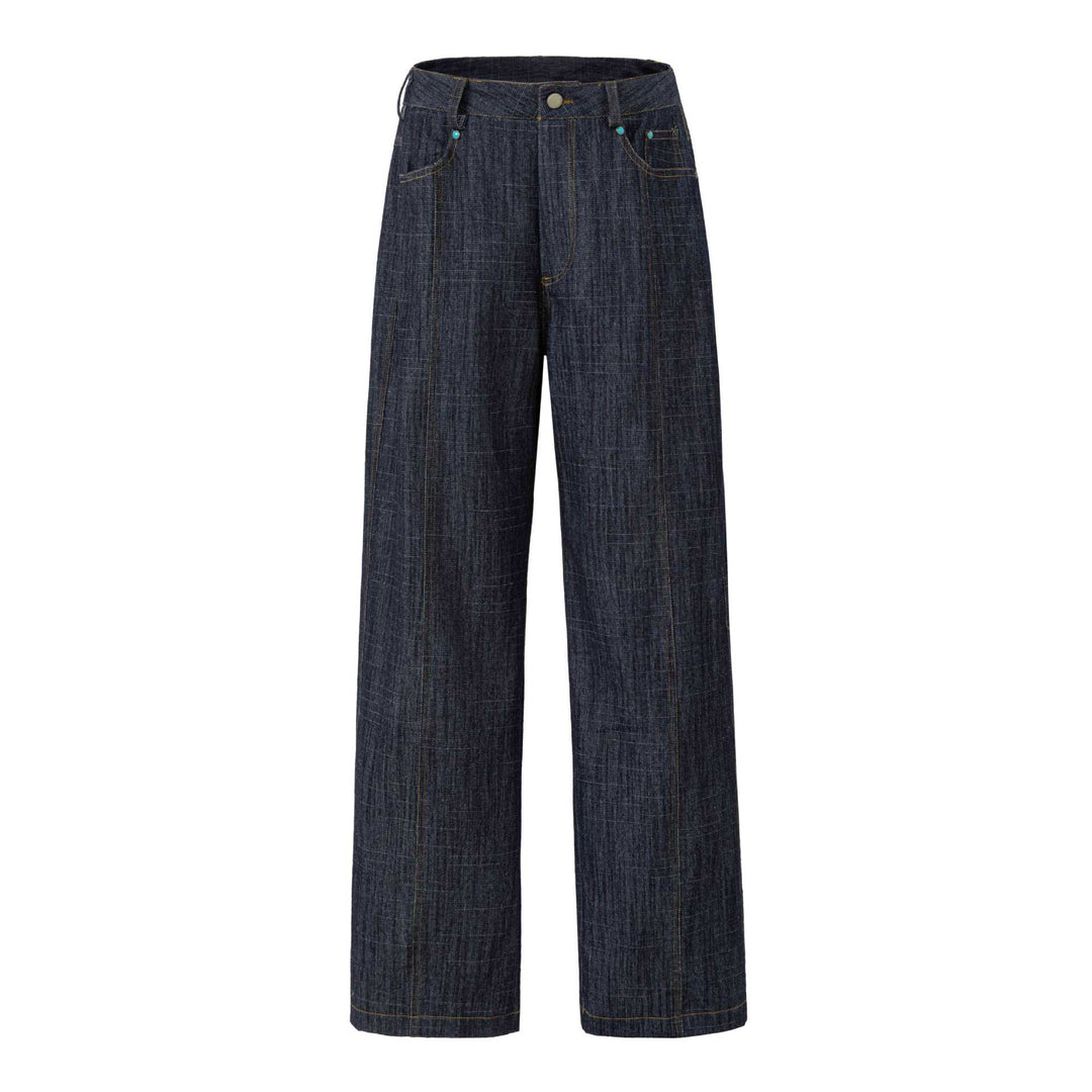 Damen Weite hochtaillierte Jeanshose mit markanter Mittelnaht Shop Nory