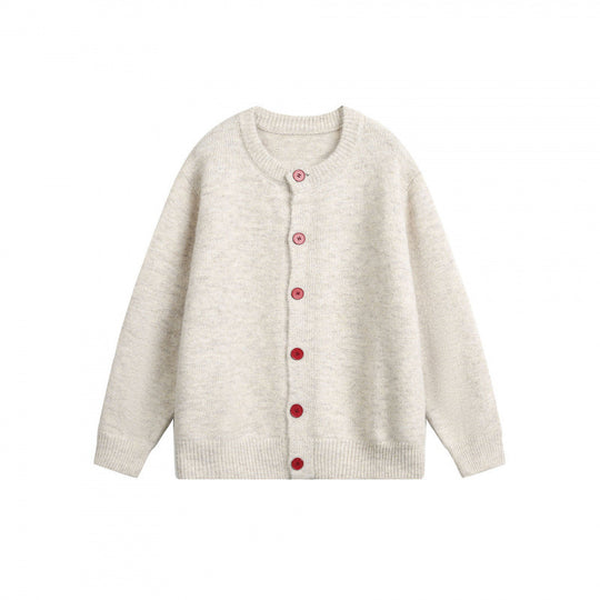 Damen Geknöpfte Strickjacke im Oversize‑Cut mit Rundhals, Rippbündchen und kontrastknöpfen Shop Nory