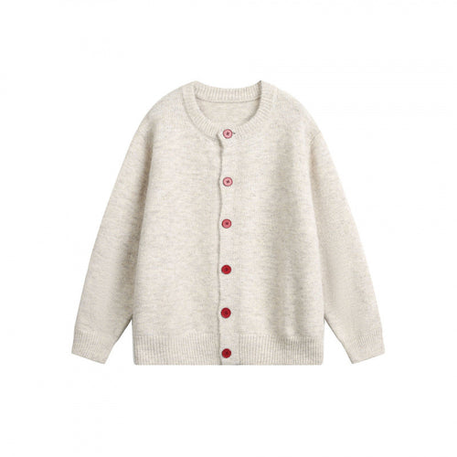 Damen Geknöpfte Strickjacke im Oversize‑Cut mit Rundhals, Rippbündchen und kontrastknöpfen Shop Nory