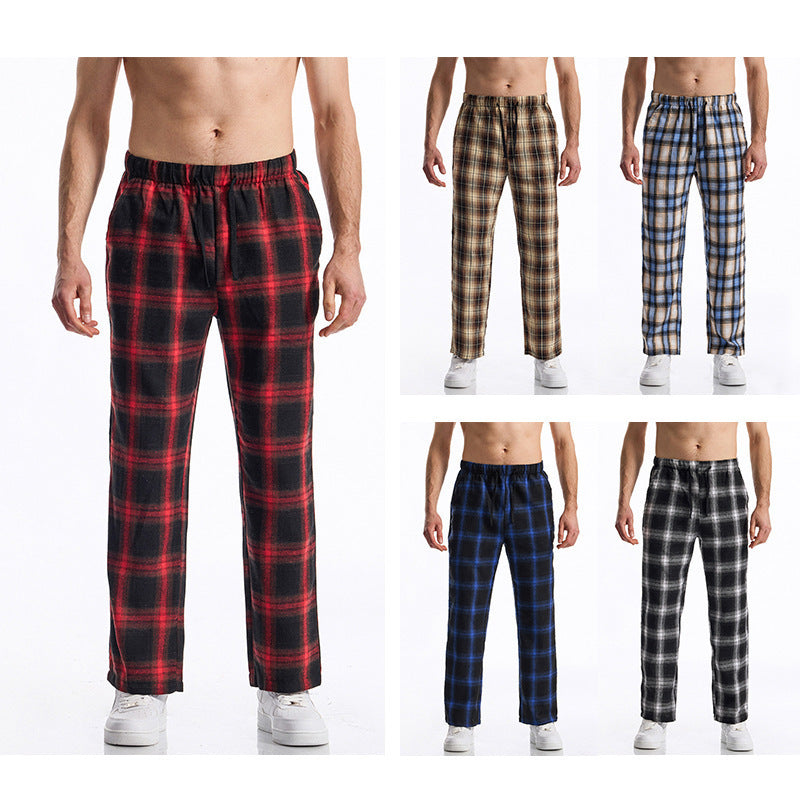 Herren bequeme Freizeithose mit Karomuster