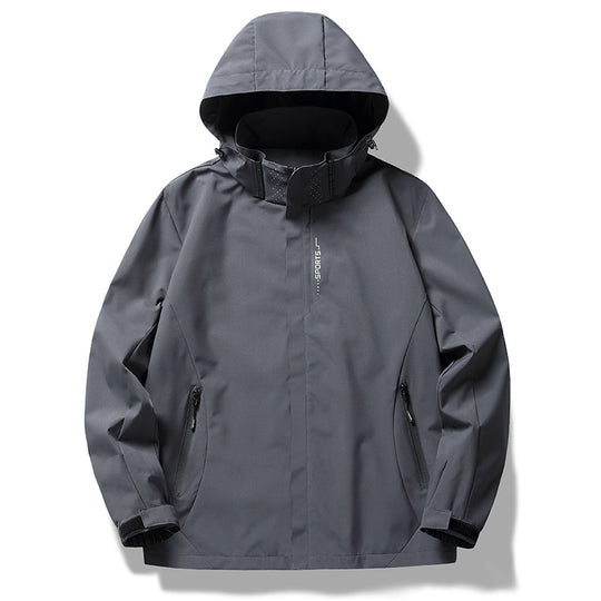 Herren zweilagige Softshell-Regenjacke mit abnehmbarem Fleece‑Innenlayer und verstellbarer Kapuze Shop Nory
