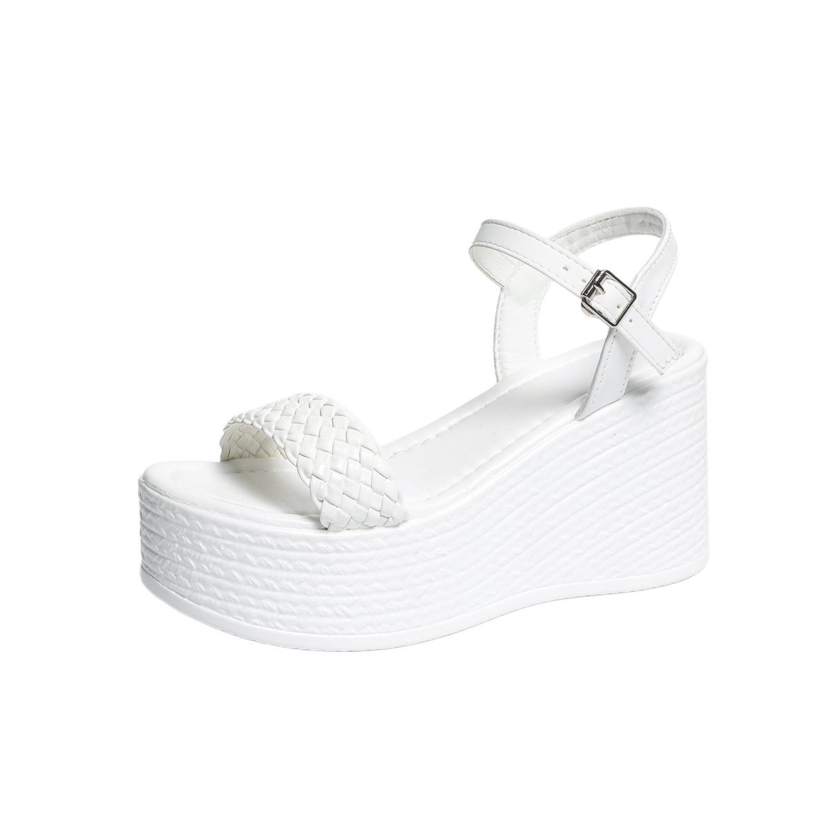Damen Plateau-Sandalen mit geflochtenem Riemendesign Shopnory