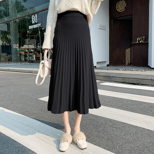 Damen Plissierter Maxirock aus weichem Strick Shop Nory