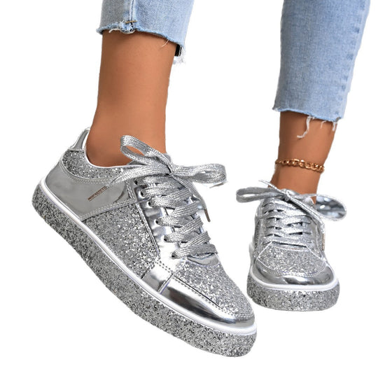 Damen Glitzernde Sneakers mit atmungsaktivem Innenfutter