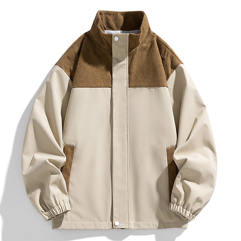 Damen Oversize-Übergangsjacke mit Cordbesatz und Stehkragen Shop Nory