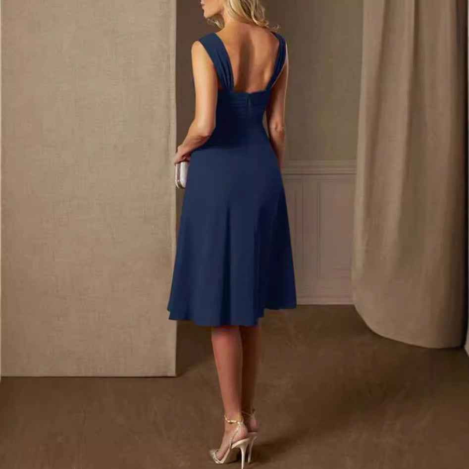 Damen nan Chiffon-Abendkleid mit Bolero und asymmetrischem Lagenrock