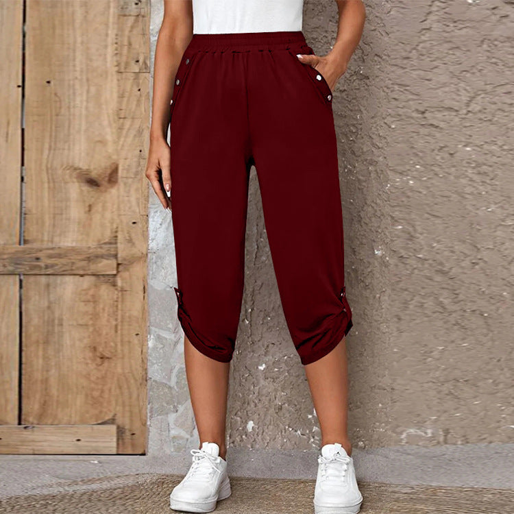 Damen Sportliche Jersey-Hosen