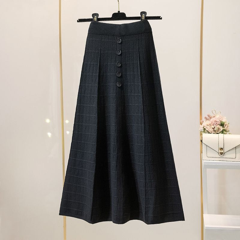 Damen Eleganter Maxirock mit Knopfdetails und strukturiertem Design Shop Nory