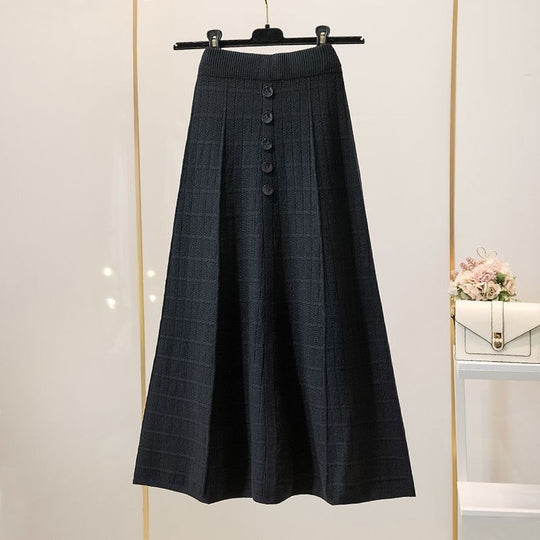 Damen Eleganter Maxirock mit Knopfdetails und strukturiertem Design Shop Nory
