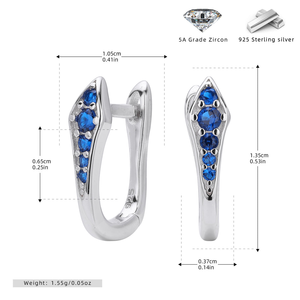 Damen Ohrstecker mit trendigem Design aus 925er Sterling Silber und funkelnden Zirkonia Shop Nory