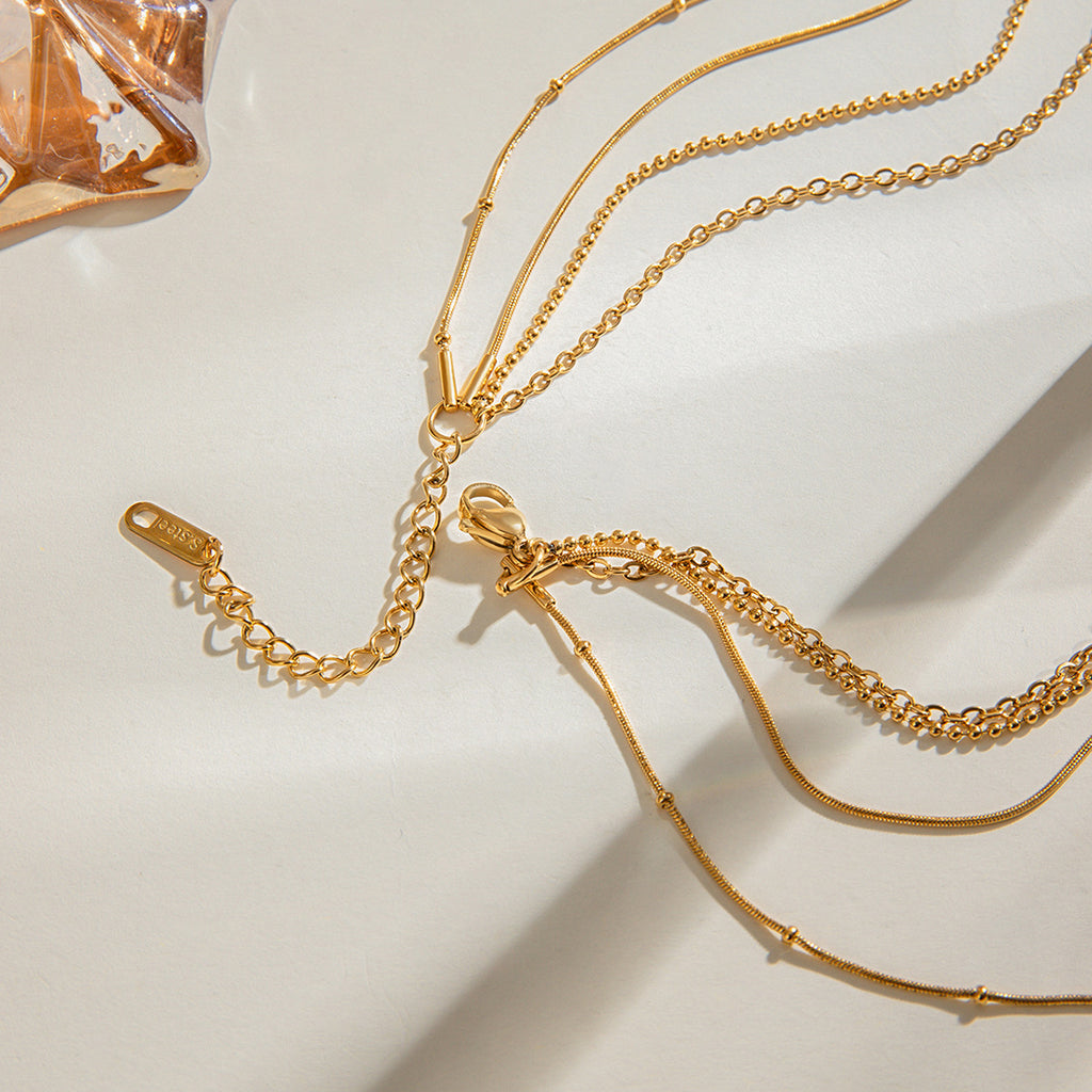 Damen Mehrlagige Halskette mit minimalistischen Gliederdesigns Shop Nory