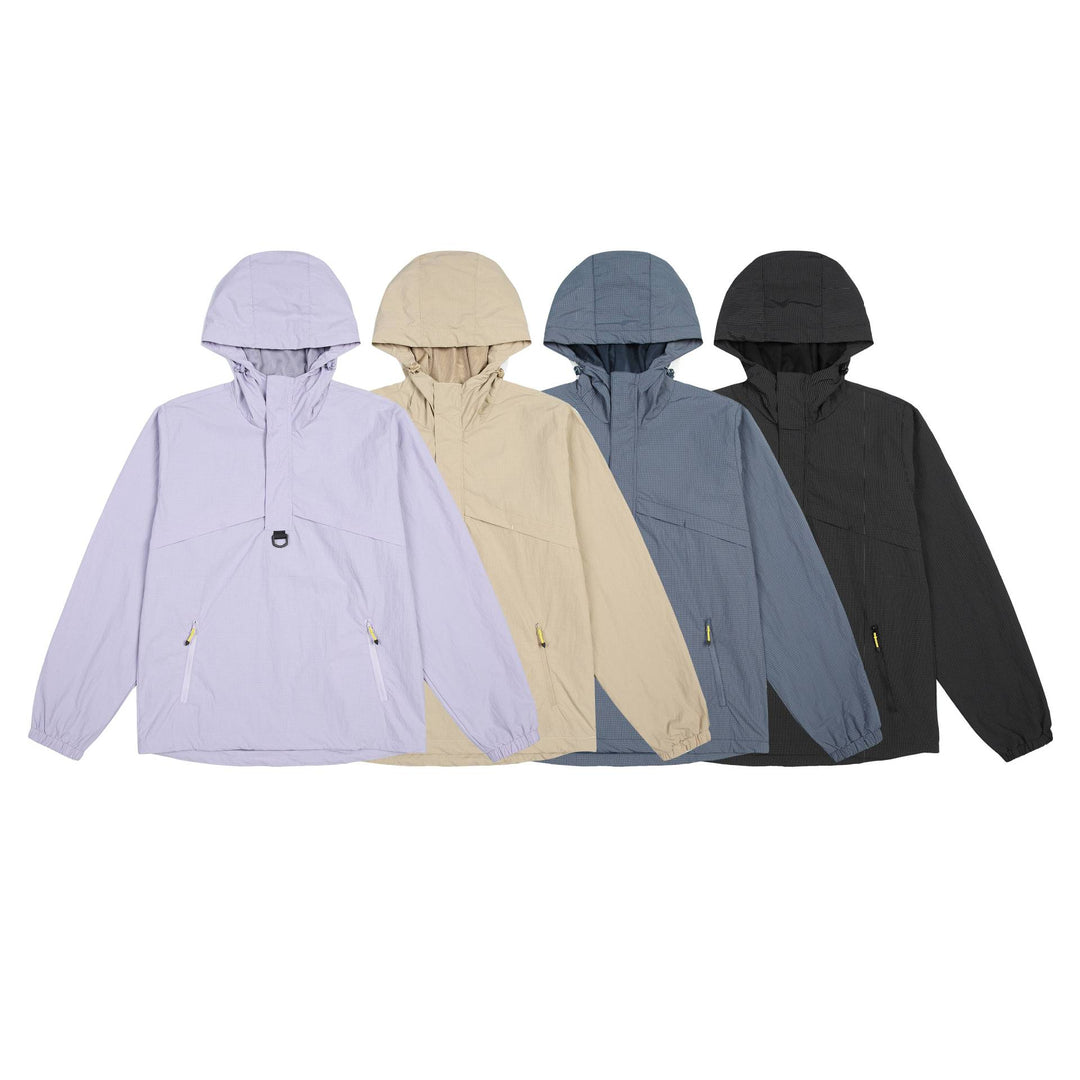 Herren Urbaner wasserabweisender Anorak-Pullover mit Kapuze und Fronttaschen Shop Nory