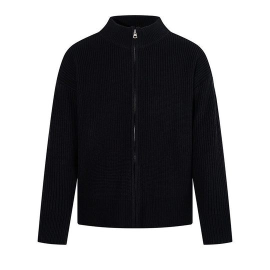 Damen Grobstrick-Zipjacke mit Stehkragen und oversized Passform Shop Nory