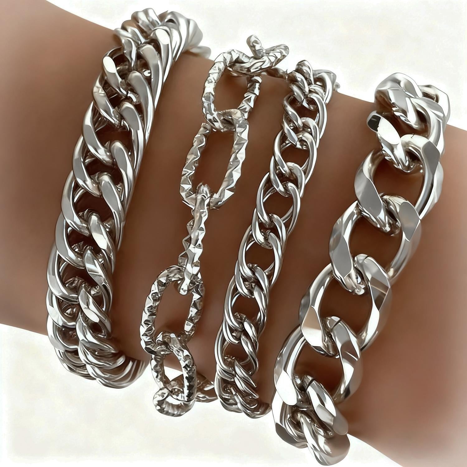 Damen Armreif-Set mit eleganten und modernen Ketten-Designs Shop Nory