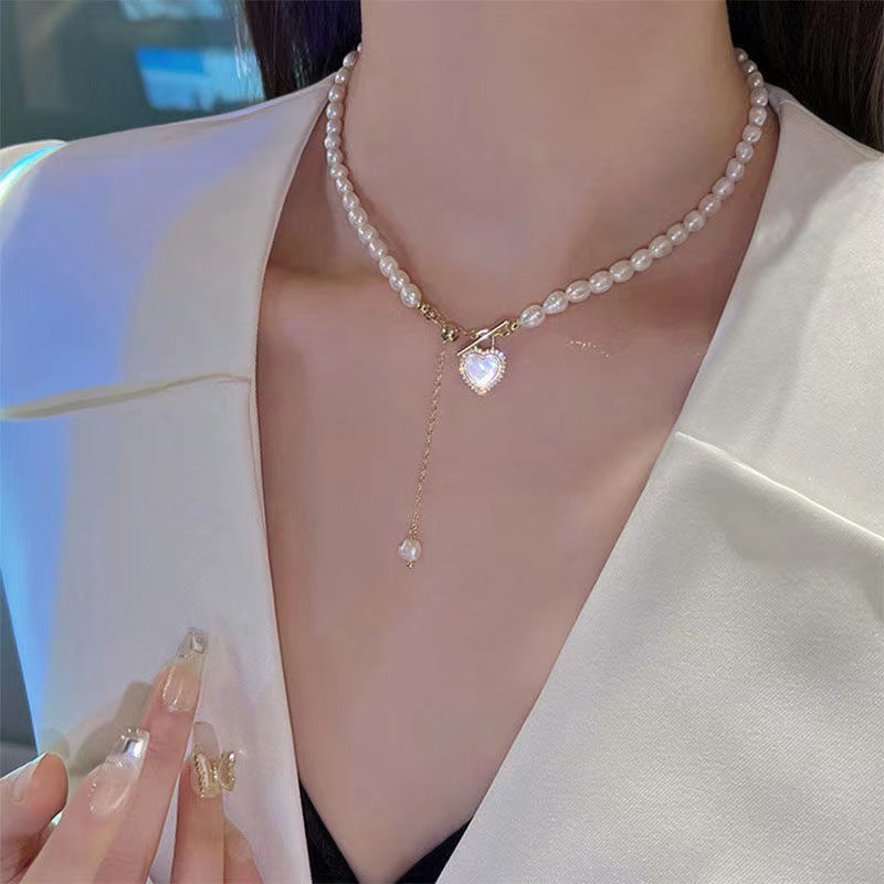 Damen Perlenschmuck mit herzförmigem Anhänger Shop Nory