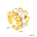 Damen Ring mit kunstvollem Perlen-Design und edler Goldoberfläche Shop Nory