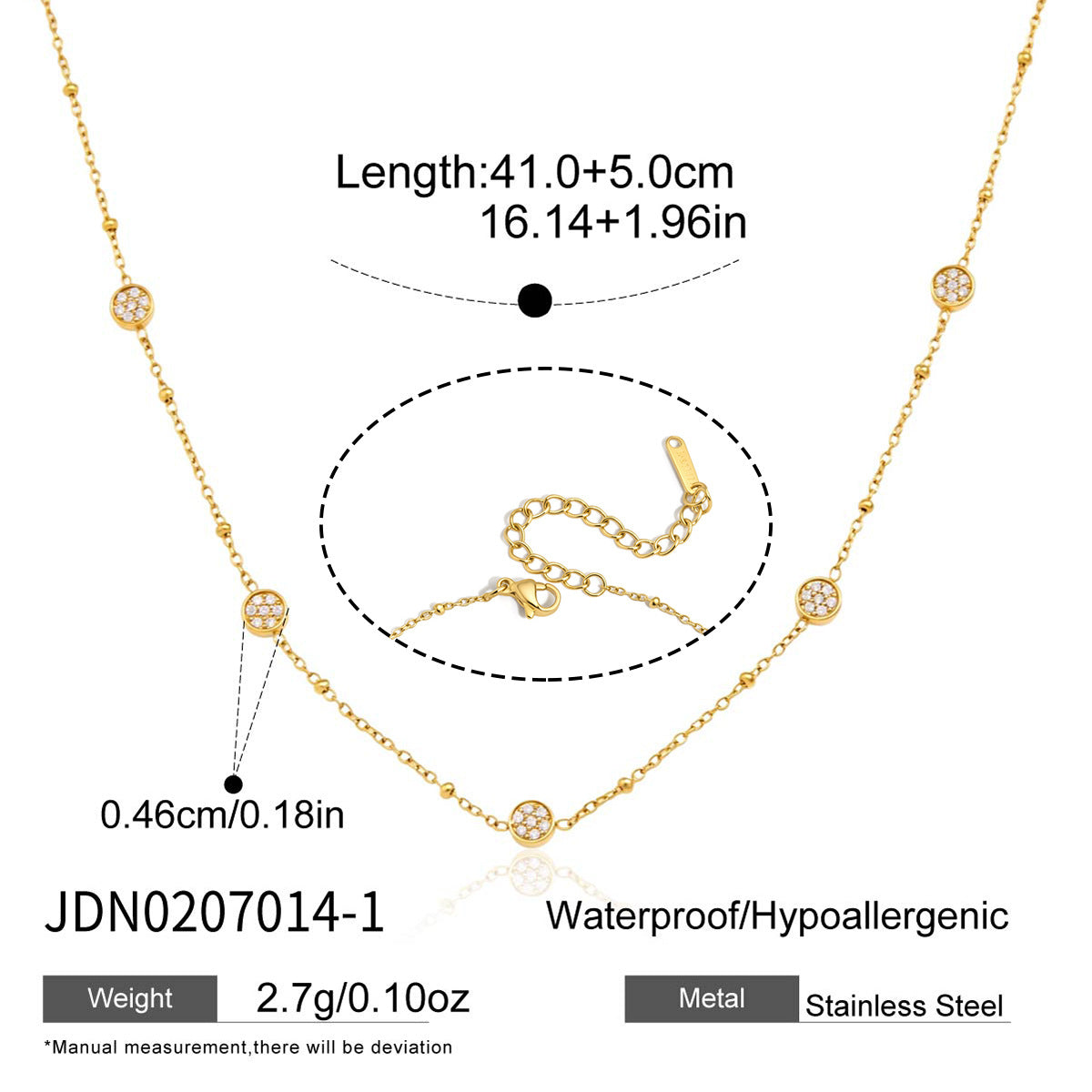 Damen Halskette mit funkelnden Zirkonia und wasserfester Edelstahlverarbeitung Shop Nory