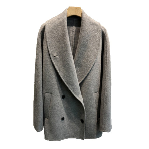 Damen Doppelreiher Strukturierter Wollmischung Jacke Shop Nory