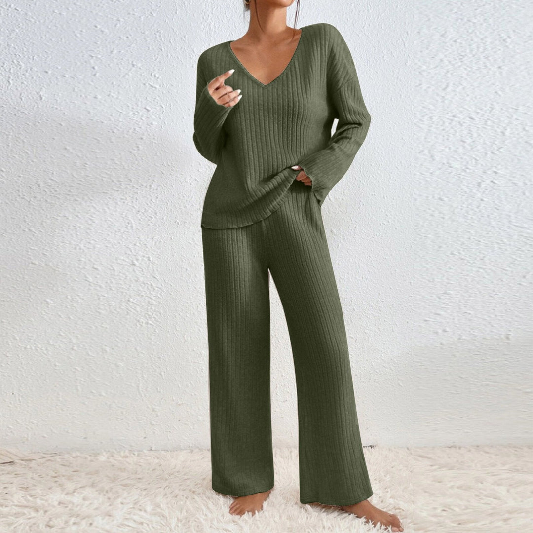 Damen Lässiges Strick-Loungewear-Set