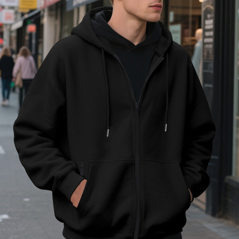 Herren Zip-Hoodie mit praktischen Taschen und atmungsaktiver Fleece-Innenausstattung