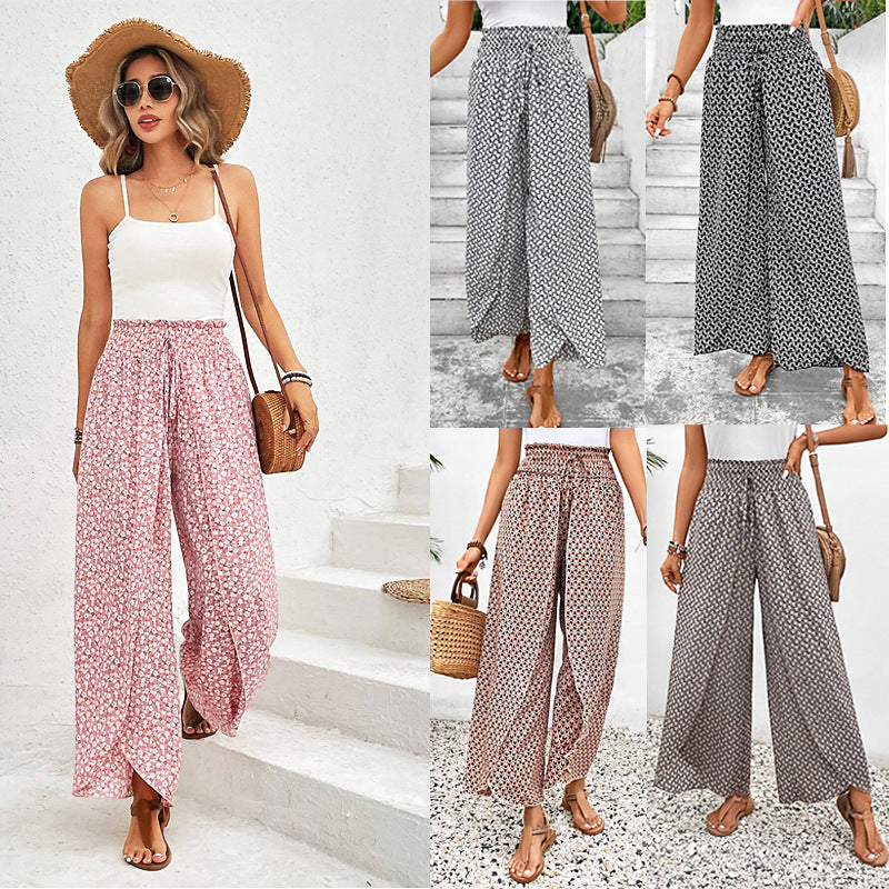 Damen Palazzo-Hose mit weitem Bein und gerafftem Elastikbund Shop Nory
