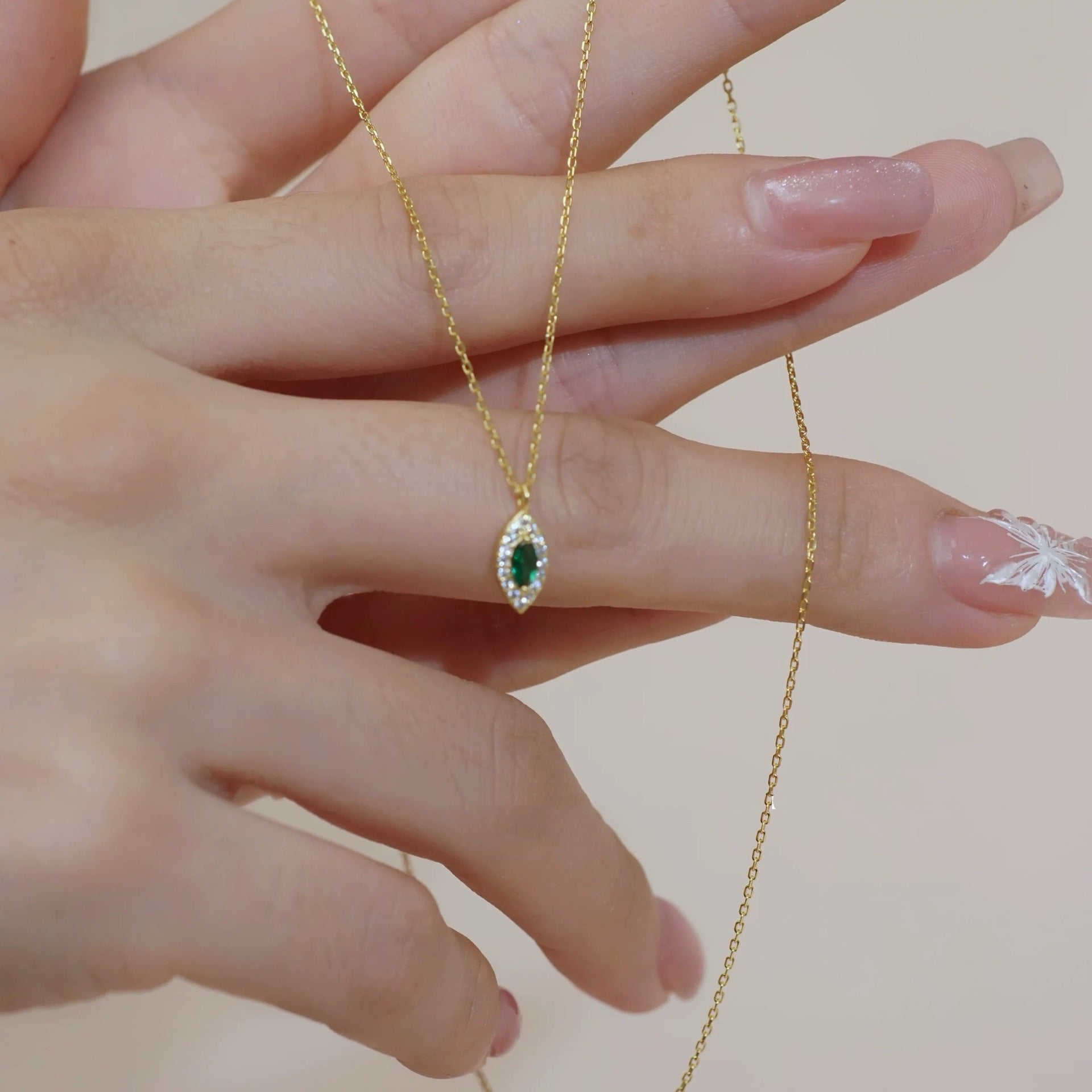 925 Sterling Silber Zirkon Kabelkette Einlage Geometrische Anhänger Halskette | Shop Nory