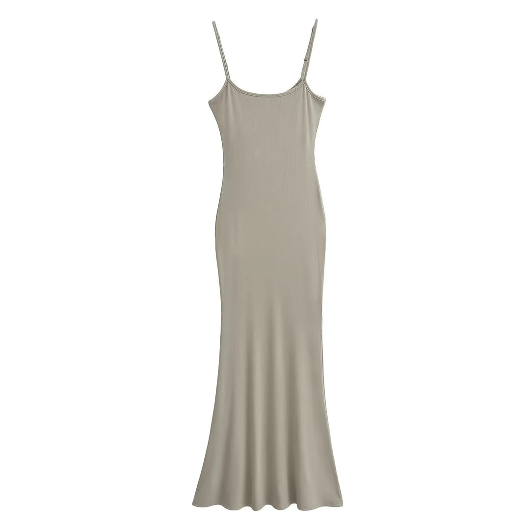 Damen figurbetontes Träger-Maxikleid aus Jersey