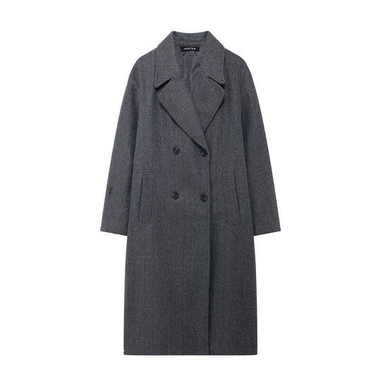 Damen Doppelreihiger Wollmix-Mantel mit Oversize-Schnitt und Reverskragen Shop Nory