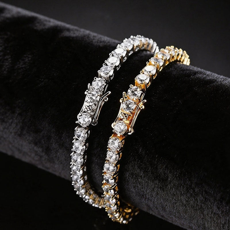 Elegantes Tennisarmband Mehrreihig mit Funkelnden Zirkonia und Sicherer Steckschließe